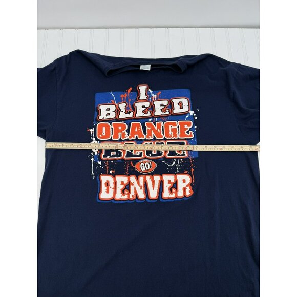 Denver Broncos NFL Football Game T-Shirt Fan Bleed Orange & Blue 2XL - Picture 3 of 6